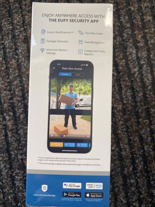 Sonerie video eufy E340 Wireless Dual Camera 2K HD, negru nouă sigilat
