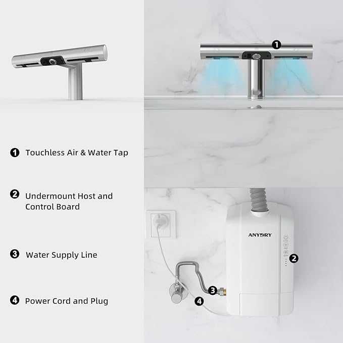 Uscător de mâini anydry 7120 Tap, cu unitate sub chiuvetă și filtru HEPA - Grad E