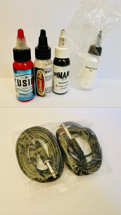 Vand Full Kit pentru tatuat- aparat, sursa, pedala, ace si consumabile.