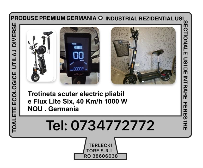 TROTINETA SCUTER ELECTRIC eFlux Lite Six 40 Km/h 1000w Germania