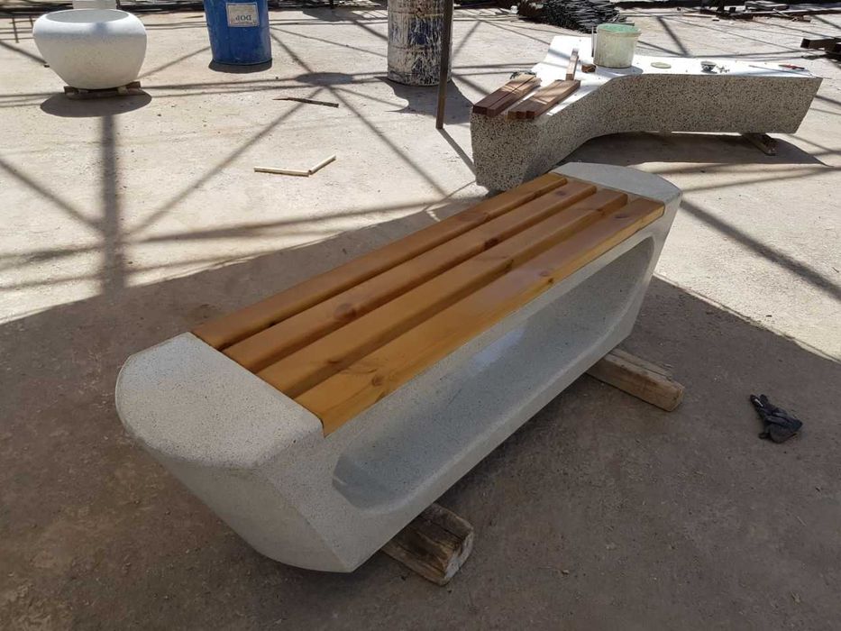 Suyanchiqli va suyanchiqsiz skameykalar Loft Urna Landshaft dizayn