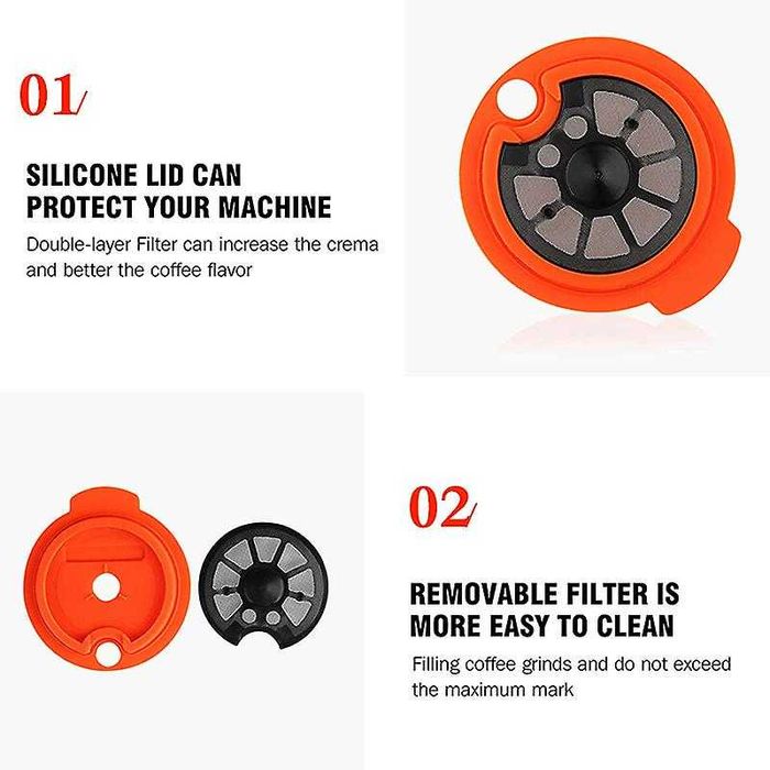 Capsula cafea compatibil Bosch Tassimo, reincarcabila portocaliu