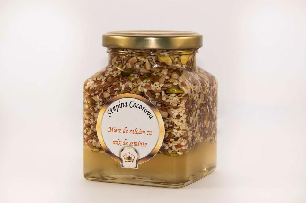 Miere cu mix de semințe crude