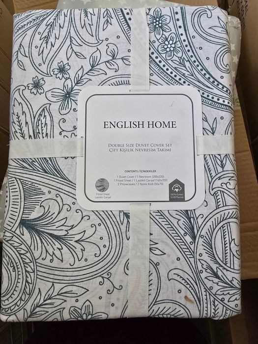 Lenjerie pat noua, English Home, finet, Damasc, noua