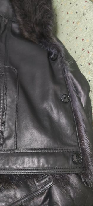 Куртка-дубленка натуральный мех и кожа.
