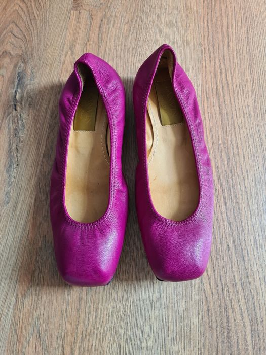 Balerini Lanvin din piele fucsia
