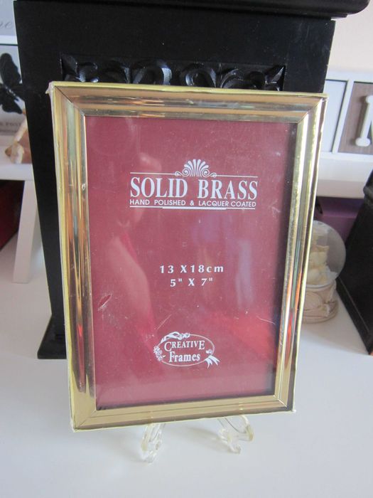 cadou rar Rama foto dubla, alamă lustruită lacuita made in Germany