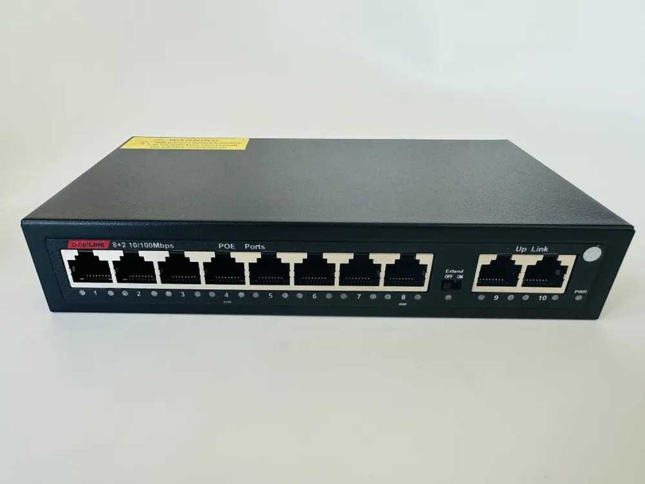 Smart POE свич 8 port + 2 uplink ОПТОМ POE HUB switch коммутатор