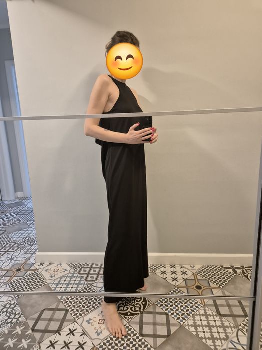 Rochie neagra drapata Zara noua etichetă Măsura S spate gol