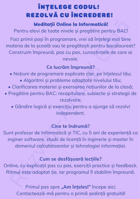 Meditatii Informatica si Cursuri de utilizare a calculatorului și Microsoft Office