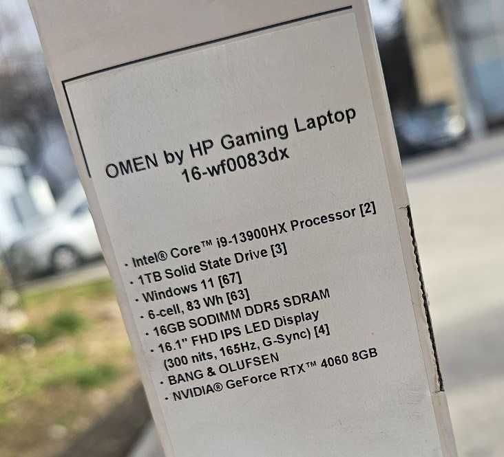 ПРОДАМ HP OMEN 16 Игровой Ноутбук Core™i9-13900HX/16GB/1TBSSD/RTX4060.