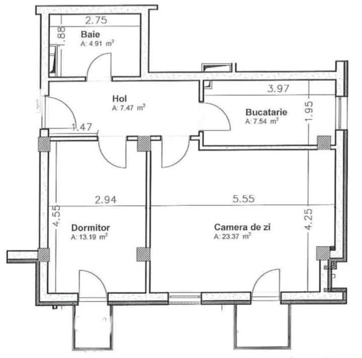 PF vand Apartament 2 camere decom, 56 mp, 2 balcoane. Acces facil Cluj