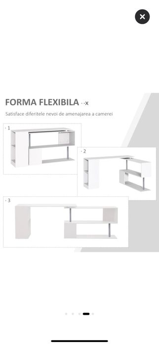 Birou Homcom pe Colt din Lemn Alb 140x120x78,2cm