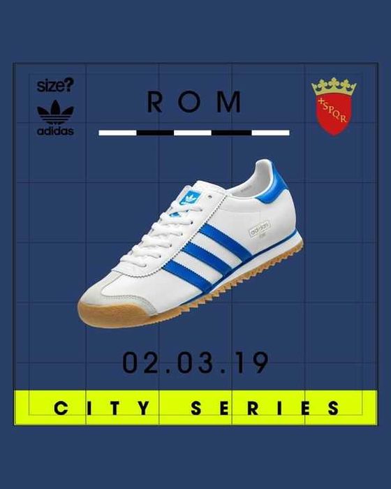 Adidas Originals ROM Leather White Blue Чисто Нови Ест Кожа UK8 / EU42