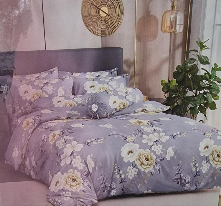 Lenjerie bumbac satinat cu 4 piese