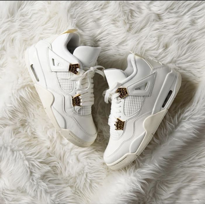 Air Jordan 4 Retro Metallic Gold White Pure Monney Oreo
