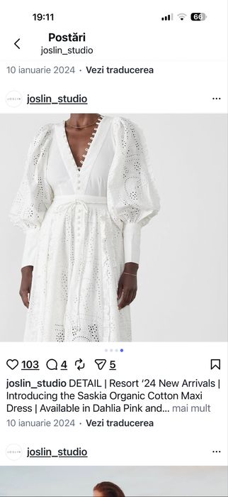 Joslin organic cotton rochie lunga maxi