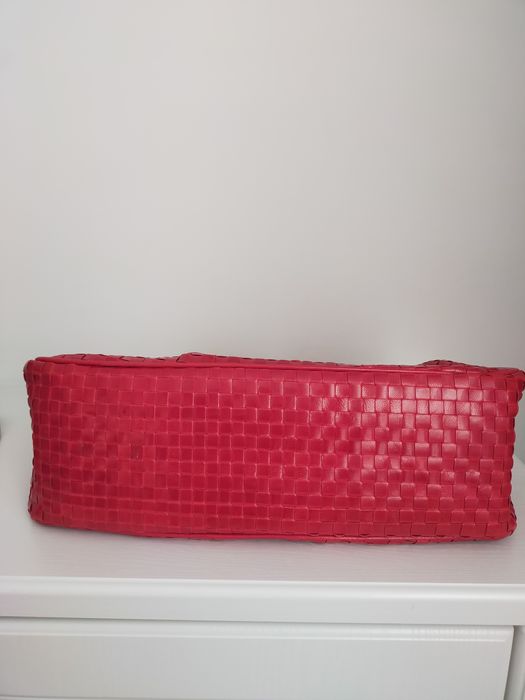 Geantă roșie din piele ecologică marca Vincenzo