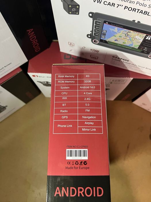 Мултимедия за VAG CAR PLAY ANDROID 14.0 4GB Ram 32 GB Rom Задна Камера