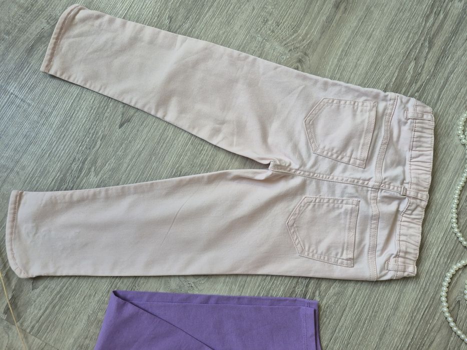 Дънки H&M + лилав клин за момиче 122 см