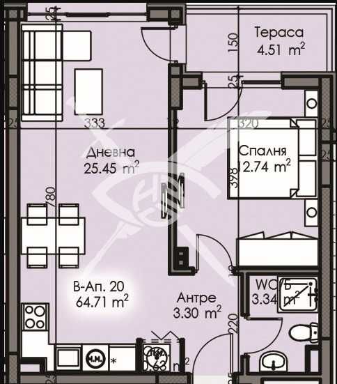 Двустаен апартамент в Изгрев 919-26937