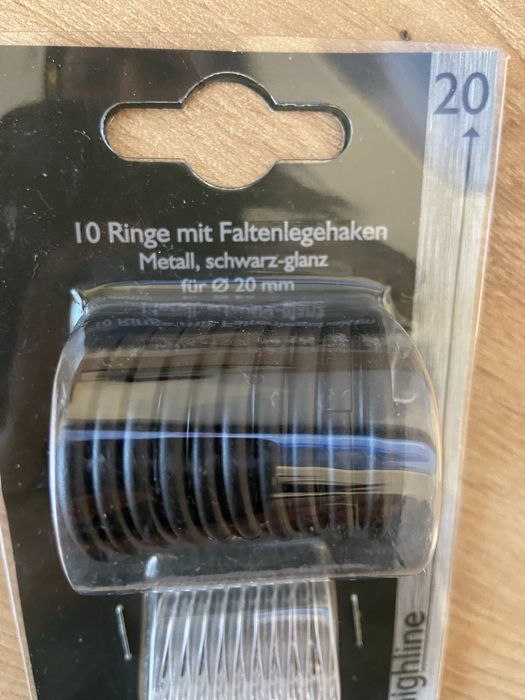 Черни метални халки за корниз с кукички