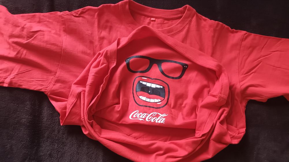 Подарявам тениска Coca-Cola EURO 2012, размер L, памук, червена