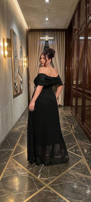 Официална дълга черна рокля