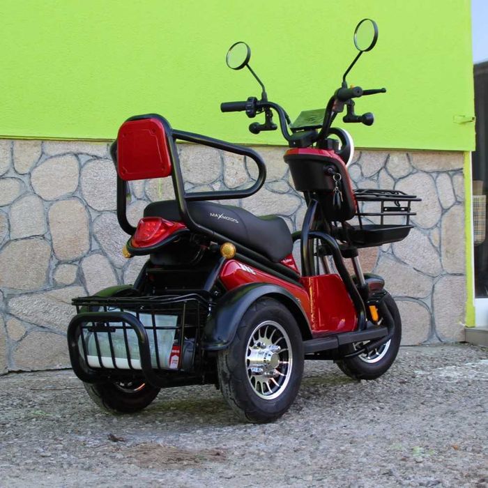 Двуместна електрическа триколка Pudding 1800W-48V-20Ah-RED