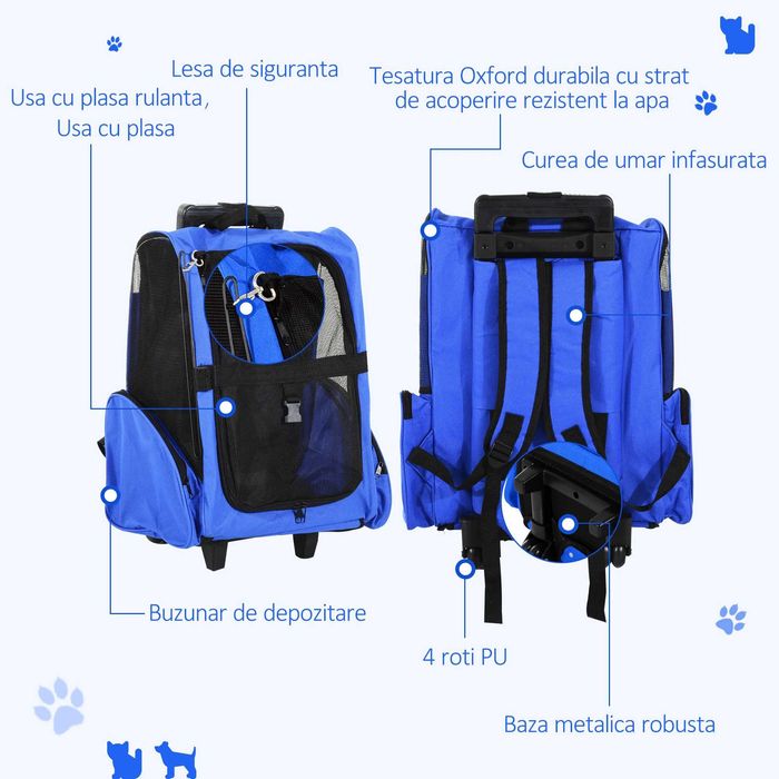 PawHut rucsac transport animale mici , 36x30x49