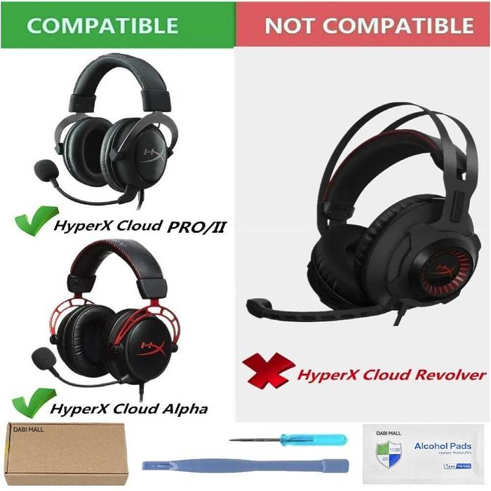 Set 2 bureti + Banda pentru casti HyperX Cloud II 2 / Pro / Alpha