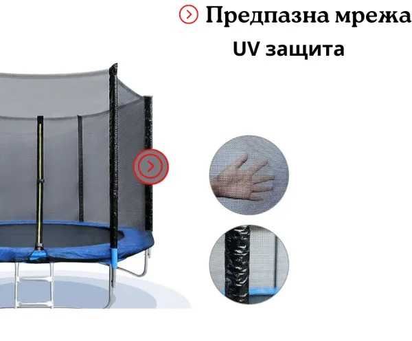 Детски Батут с предпазна мрежа и 244 см. Диаметър, до 150 кг