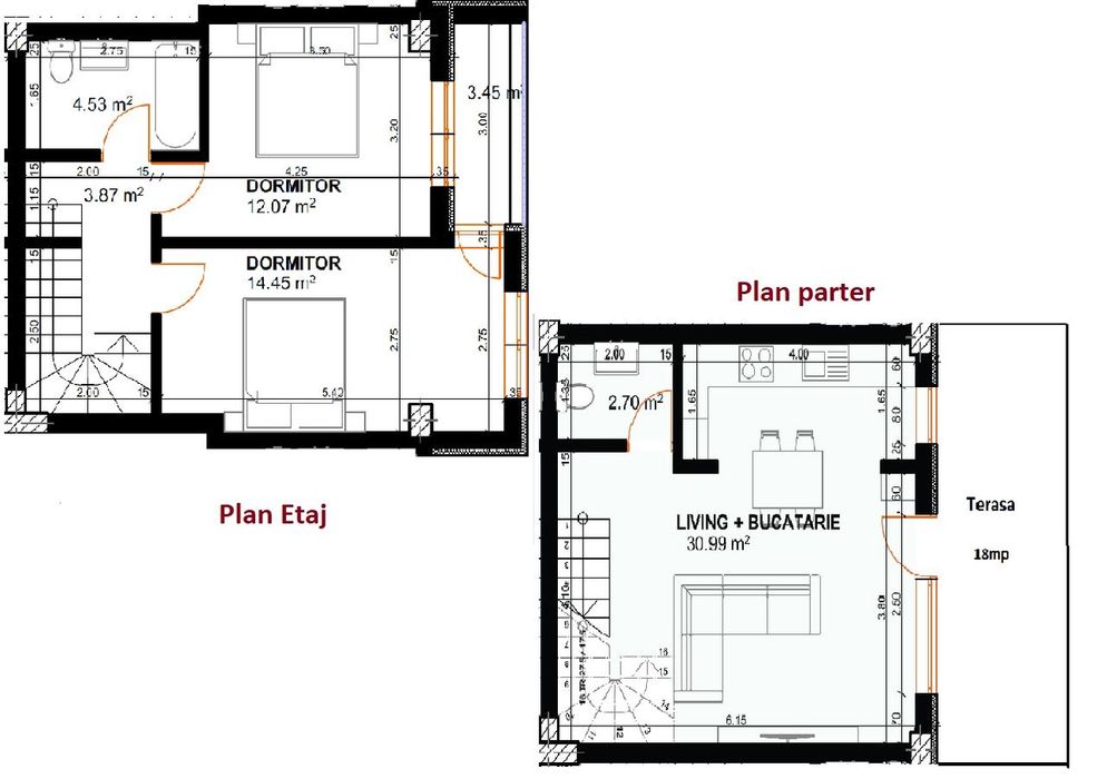 Apartament 3 camere D 2 bai Terasa Capat Pacurari