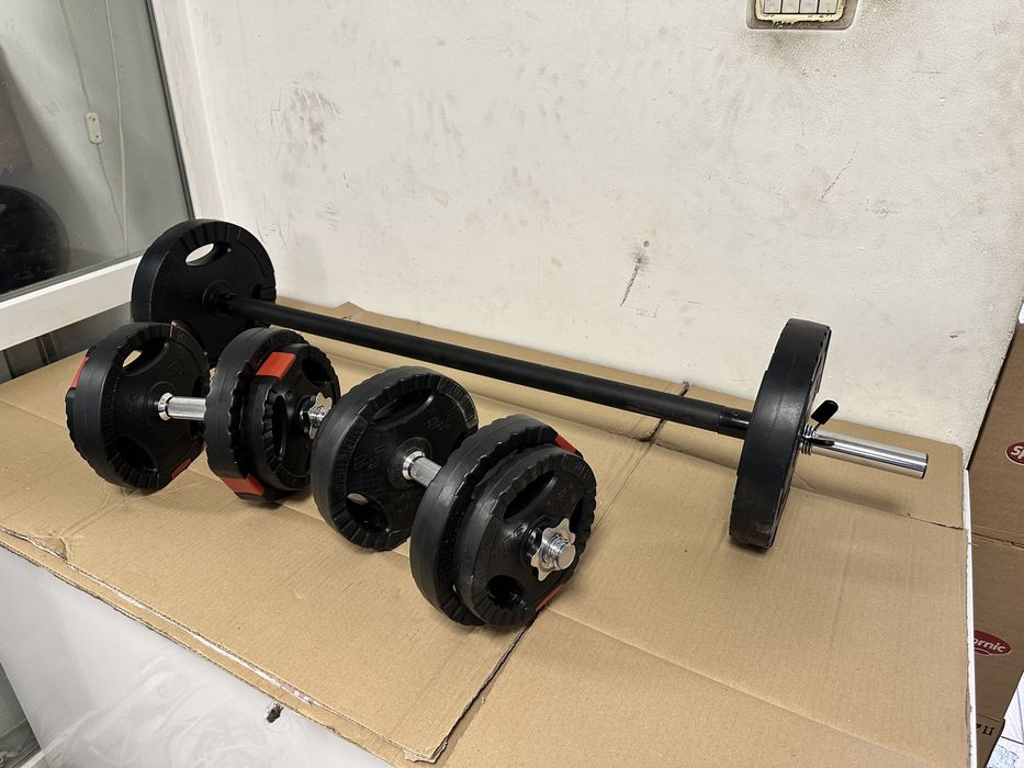 Pachet sala, gantere+haltera reglabile greutate 32 kg