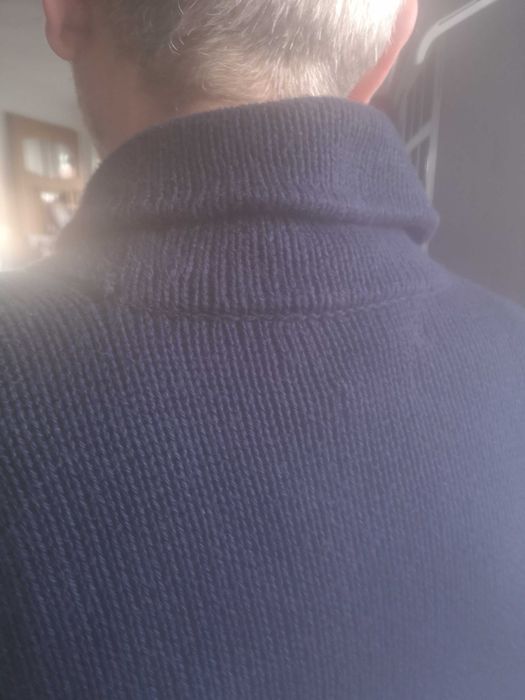 Ralph Lauren RL мъжки пуловер тъмно син памучен  с шал яка