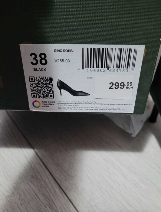 Pantofi cu toc negri Gino Rossi