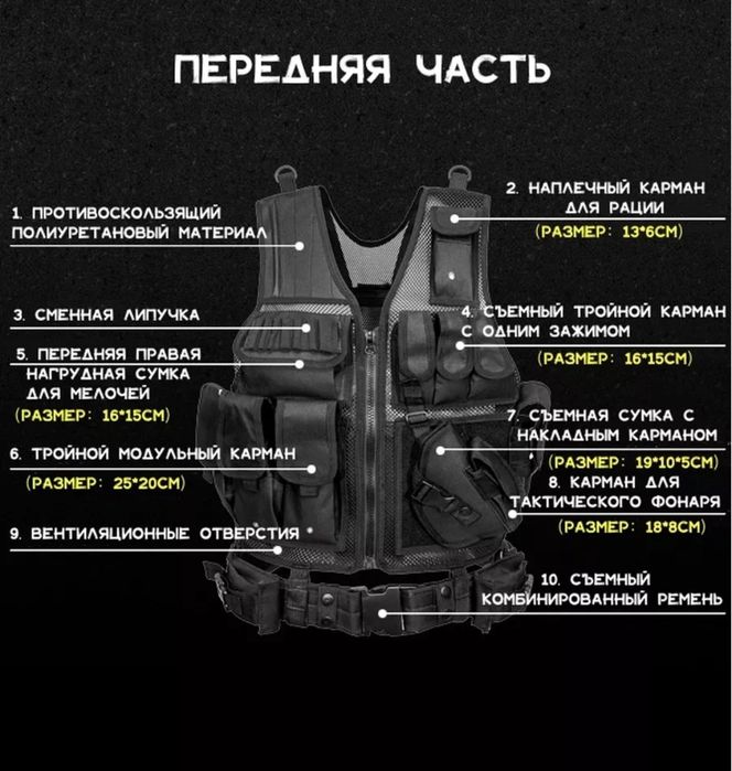 Жилет для работы в охране
