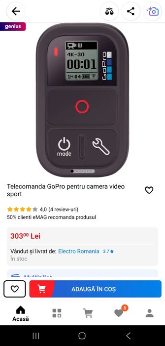 Telecomanda smart GoPro originala