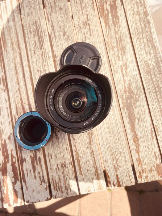 obictiv, lens, lentila Canon, Sigma 17-50 f2,8 adaptor ef-eos m