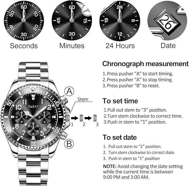 TAXAU Мужские часы-хронограф