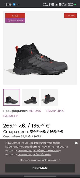 Adidas terrex ax 4 Gore-Tex 43