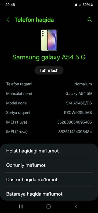 Samsung galaxy A54 5G