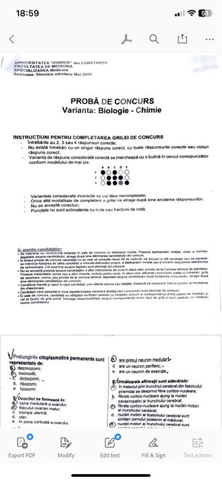 Subiecte simulare medicina Constanta - 2025