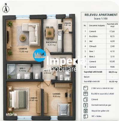 Apartament 3 camere, Galata