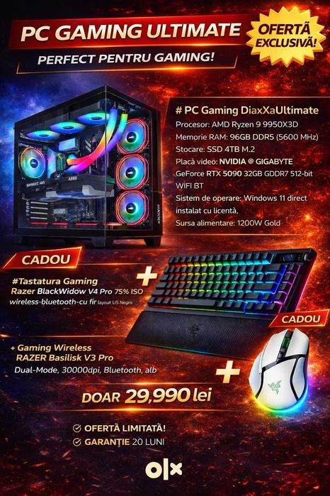 PC Gaming DIAXXA Ultimate-AMD Ryzen 9 9950X3D NVIDIA RTX 5090 96GB RAM