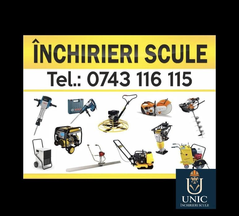 Inchirieri scule pistol legat fier beton laser foarfeca gard viu tun caldura canelat  placa compactor pamant mai broasca trimar tuns iarba taiat beton