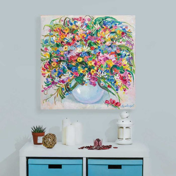 Картина "Светлый букет" Холст, масло. 60х60 см