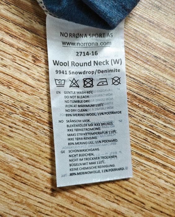 NORRONA 89% Мериносова вълна дамска термо блуза размер S