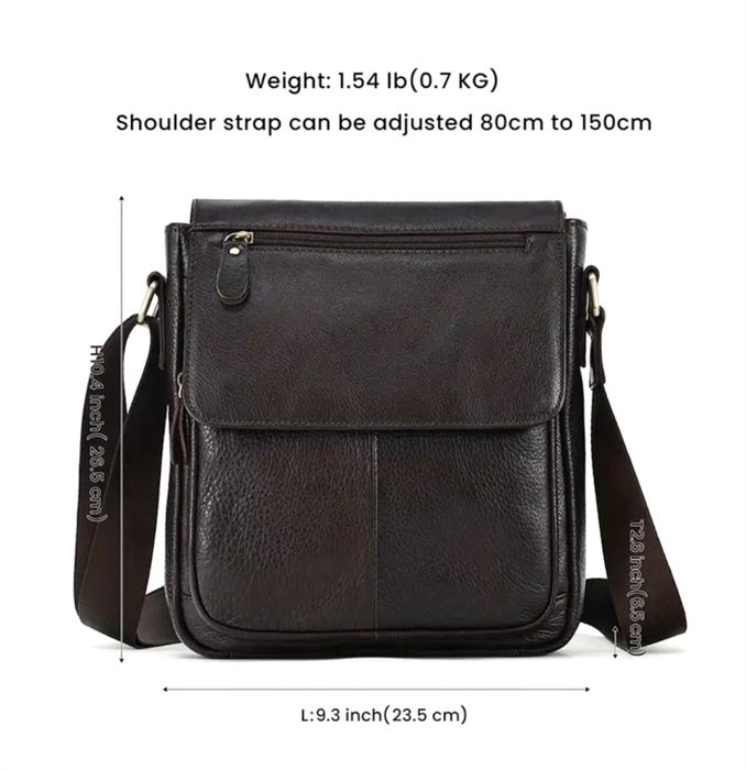 Мъжка творческа чанта за през рамо /Черна и Кафява кожа -10% Промоция!