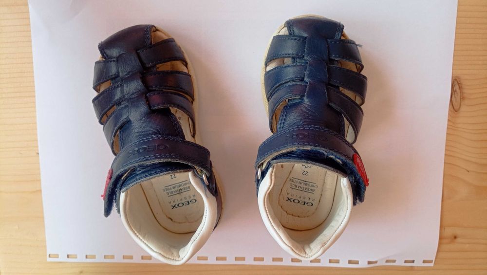 Бебешки сандали GEOX (детски сандали, естествена кожа, сини, №22)